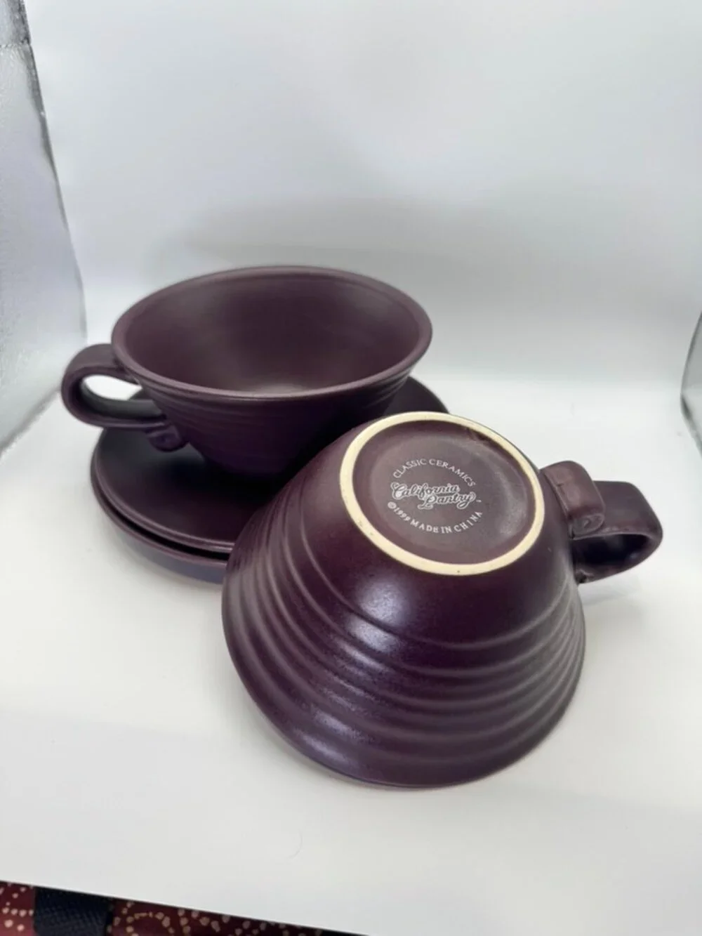 California Pantry Vintage 1999 Large Latte Cup and Saucer Set